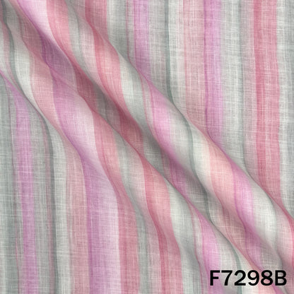 Multicolour Stripes Linen Fabric - F7298