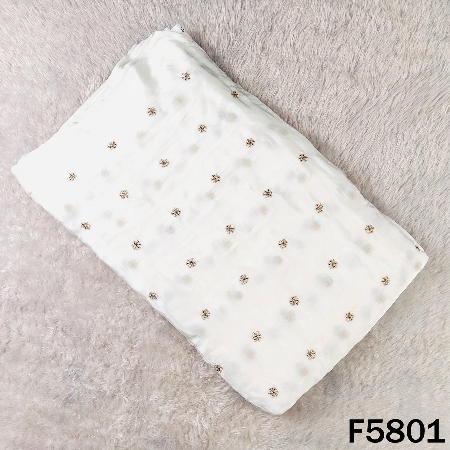 Dyeable Cut Dana Zari Work Crepe Fabric - F5801