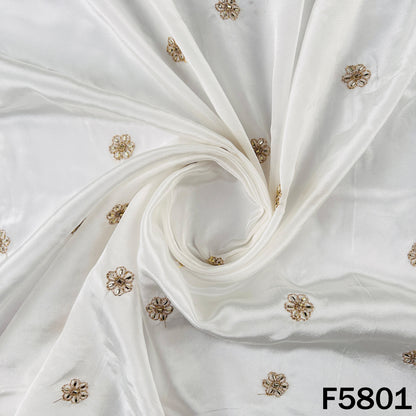 Dyeable Cut Dana Zari Work Crepe Fabric - F5801