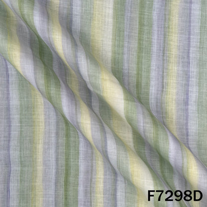 Multicolour Stripes Linen Fabric - F7298