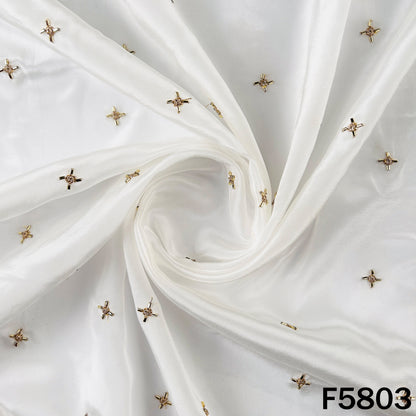 Dyeable Cut Dana Zari Work Crepe Fabric - F5803