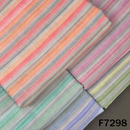 Multicolour Stripes Linen Fabric - F7298