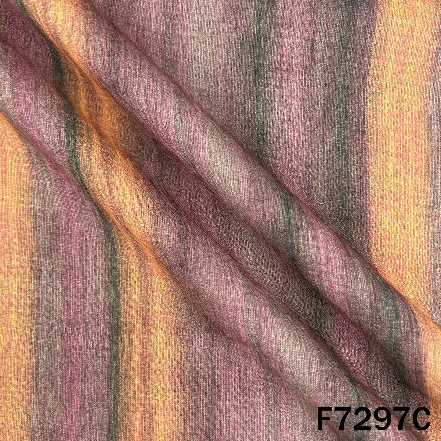 Multicolour Stripes Linen Fabric - F7297