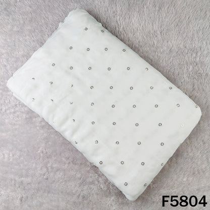 Dyeable Thread Sequins Work Georgette Fabric - F5804