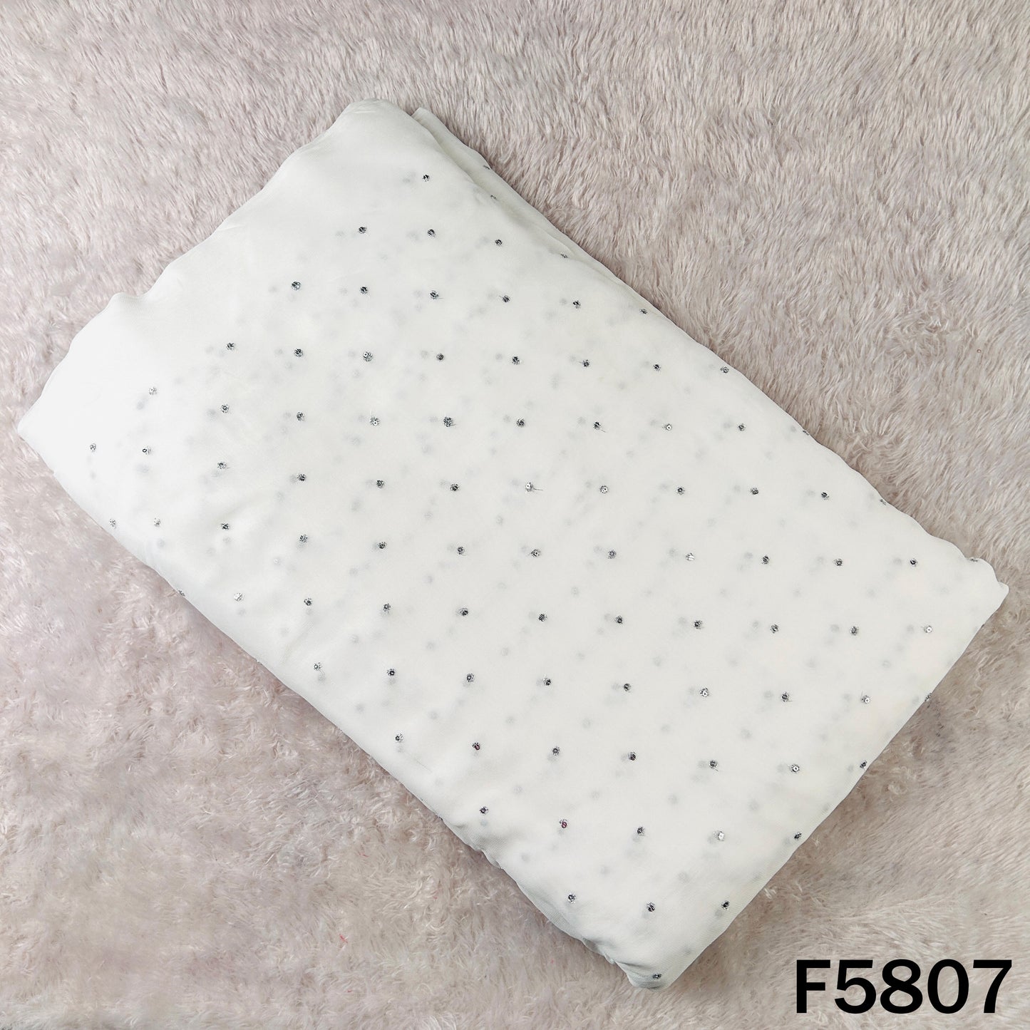 Dyeable Zari Sequins Work Georgette Fabric - F5807