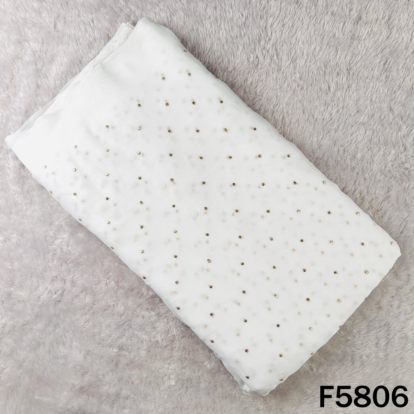 Dyeable Zari Sequins Work Georgette Fabric - F5806