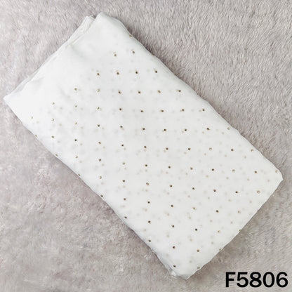 Dyeable Zari Sequins Work Georgette Fabric - F5806