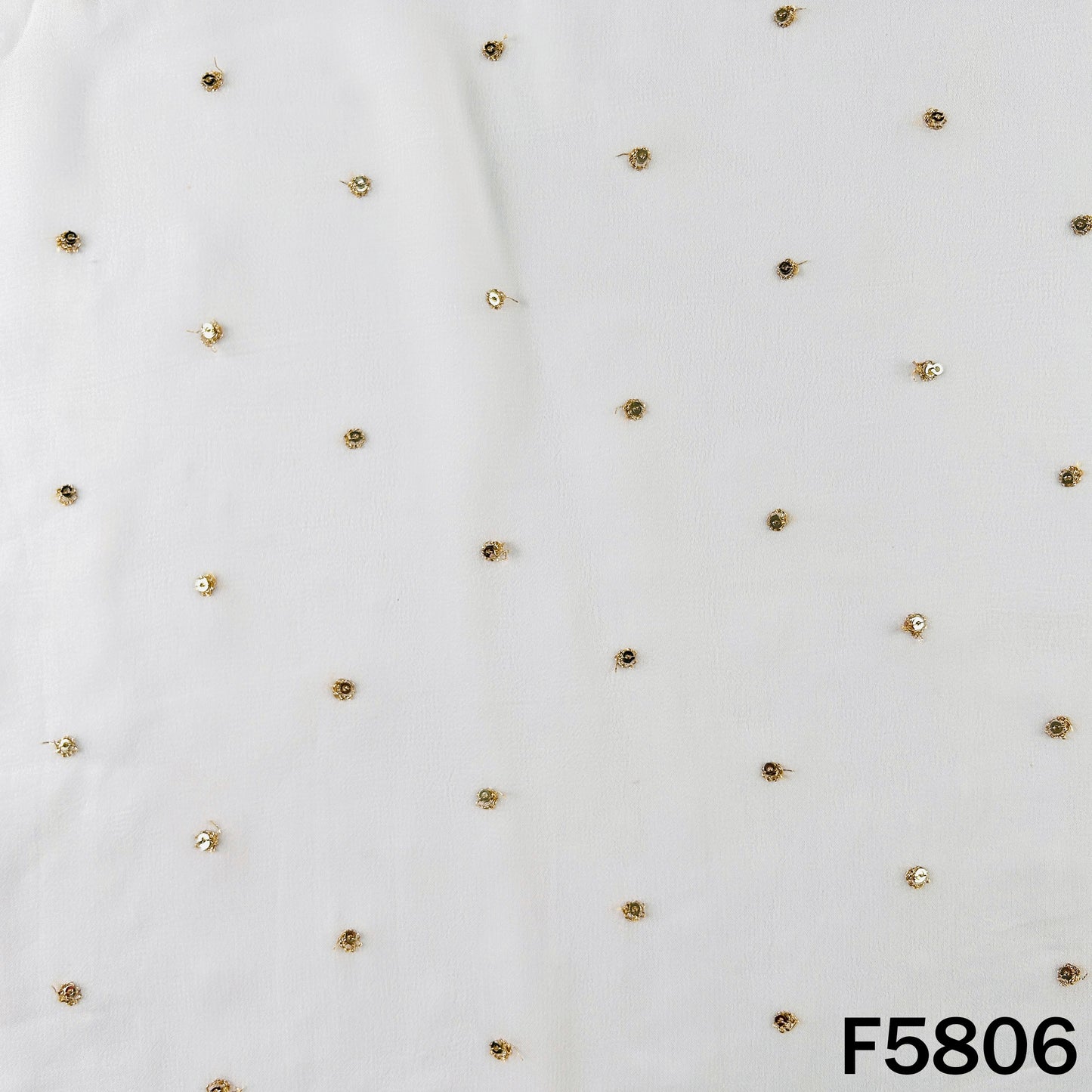 Dyeable Zari Sequins Work Georgette Fabric - F5806