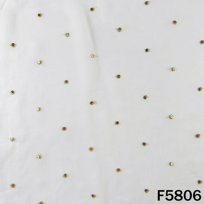 Dyeable Zari Sequins Work Georgette Fabric - F5806