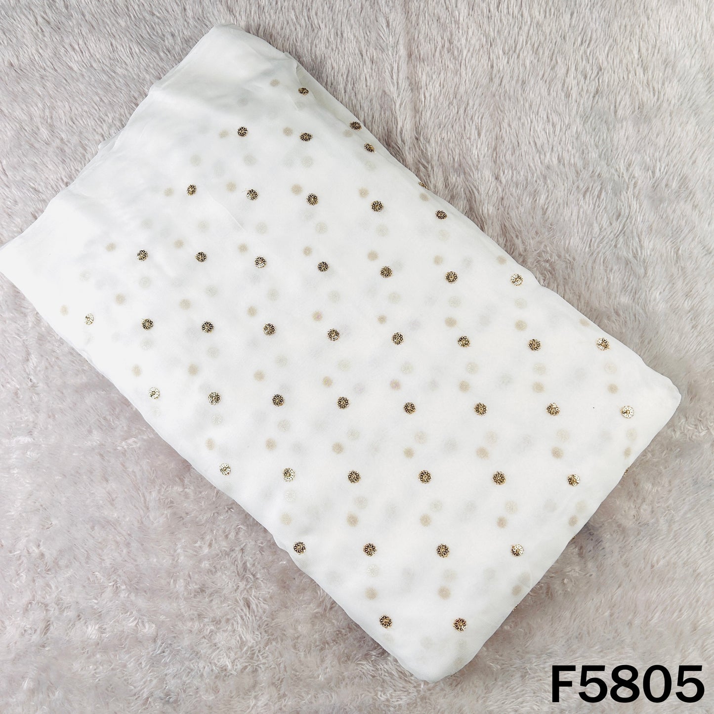 Dyeable Zari Sequins Work Georgette Fabric - F5805