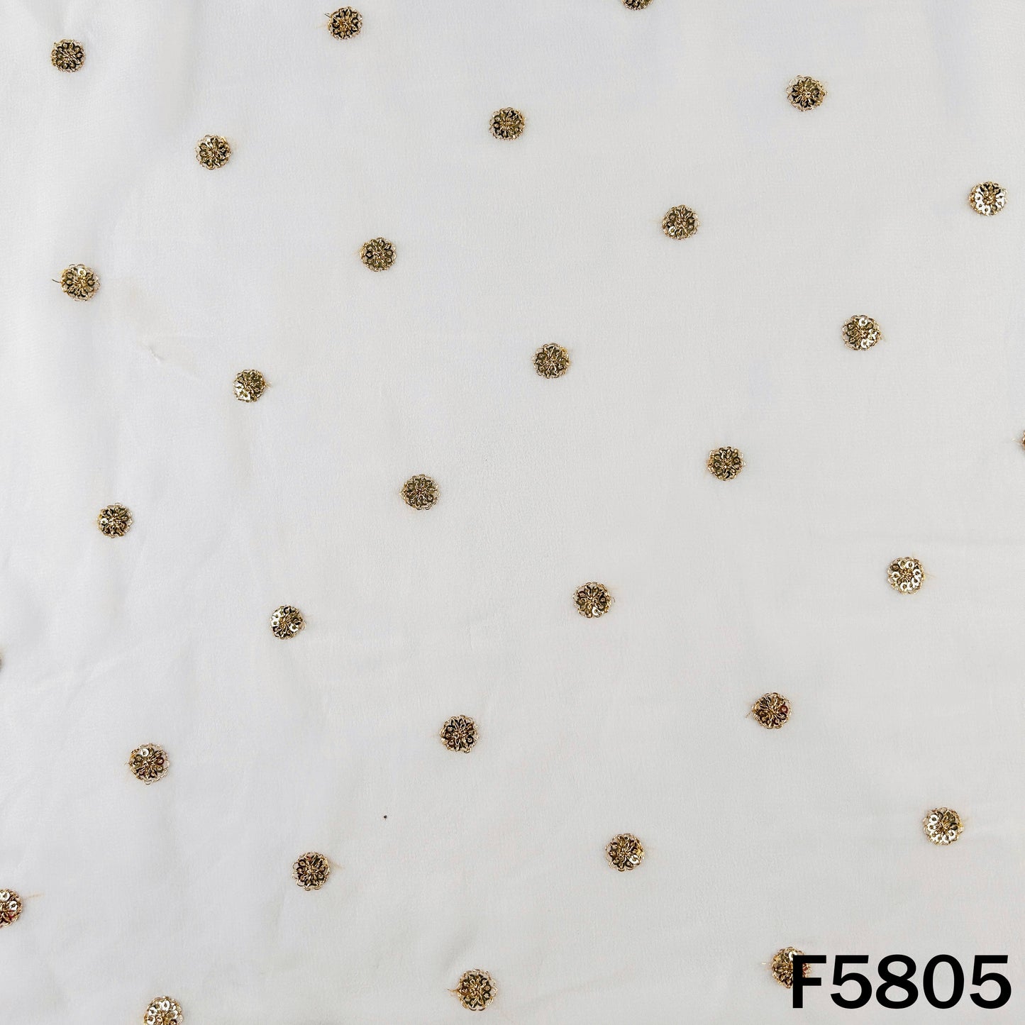 Dyeable Zari Sequins Work Georgette Fabric - F5805