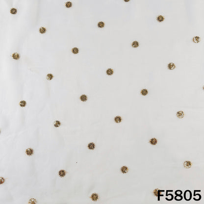 Dyeable Zari Sequins Work Georgette Fabric - F5805