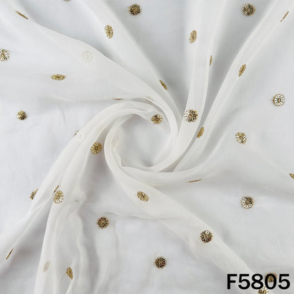 Dyeable Zari Sequins Work Georgette Fabric - F5805