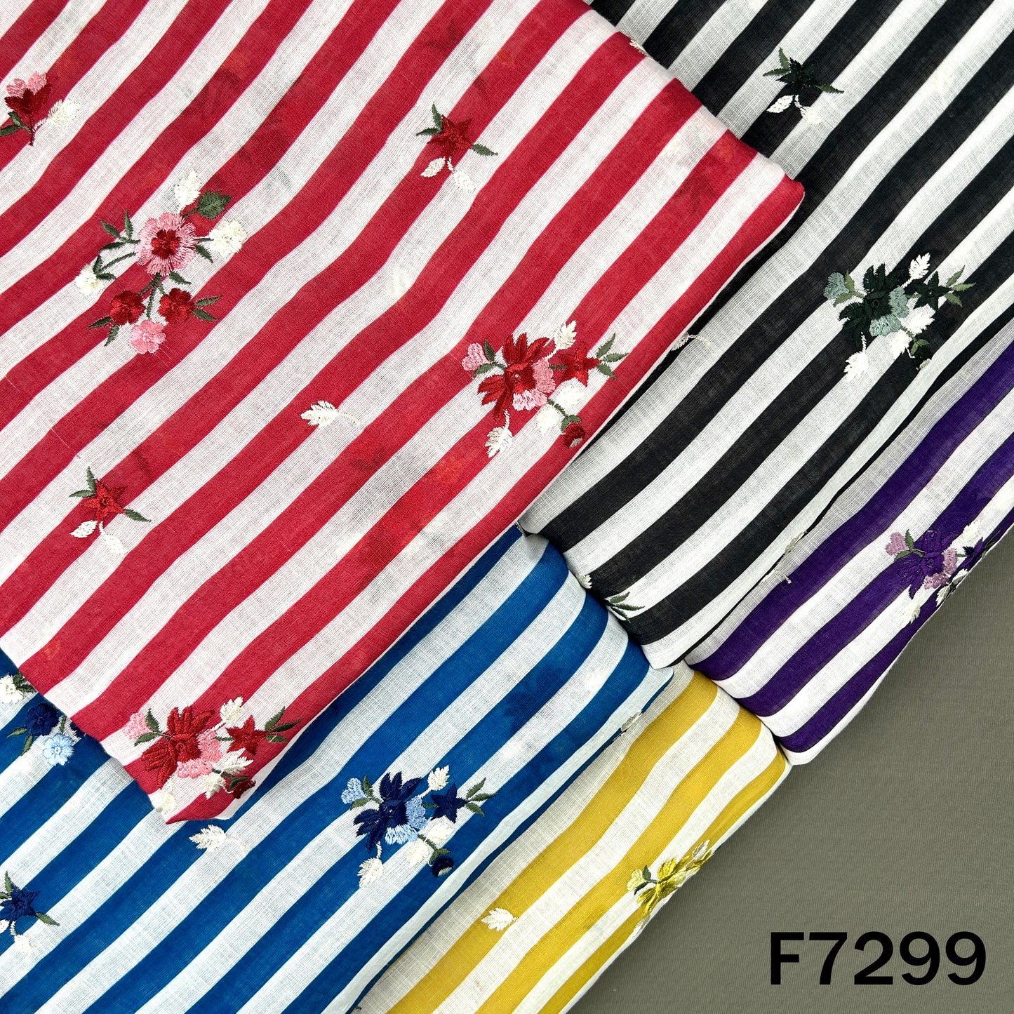 Thread Work Stripes Linen Fabric - F7299