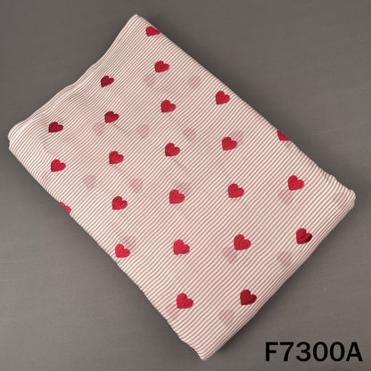 Thread Heart Work Stripes Cambric Cotton Fabric - F7300