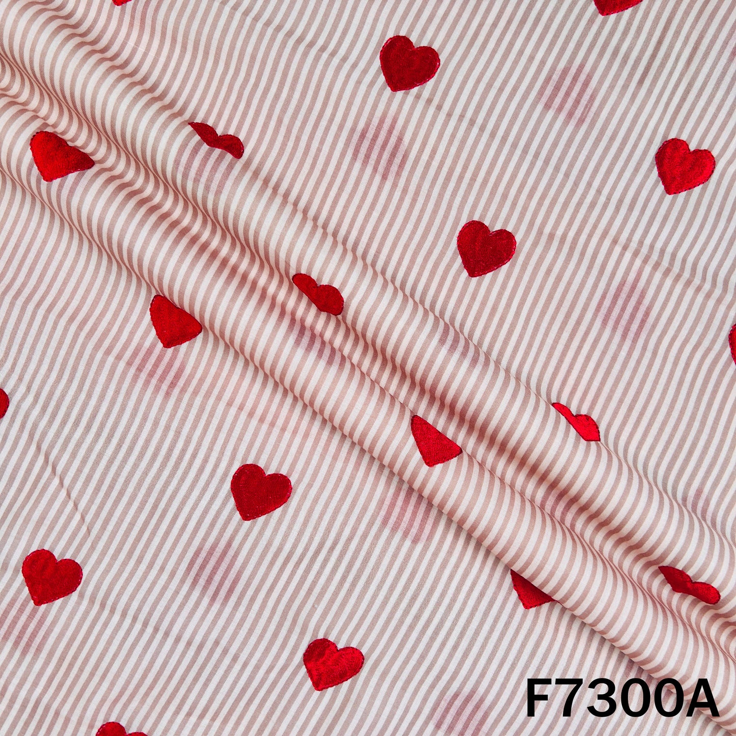 Thread Heart Work Stripes Cambric Cotton Fabric - F7300