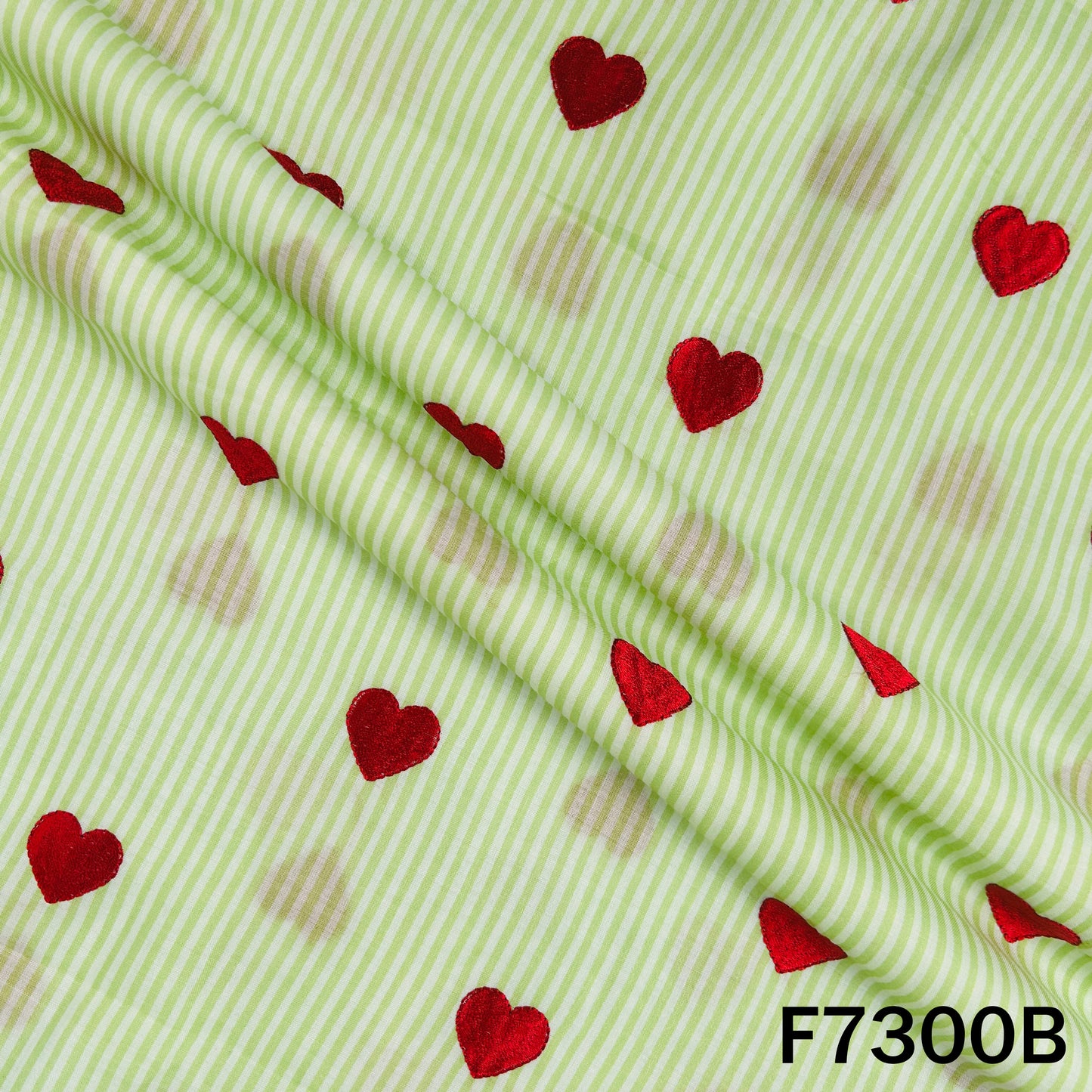 Thread Heart Work Stripes Cambric Cotton Fabric - F7300