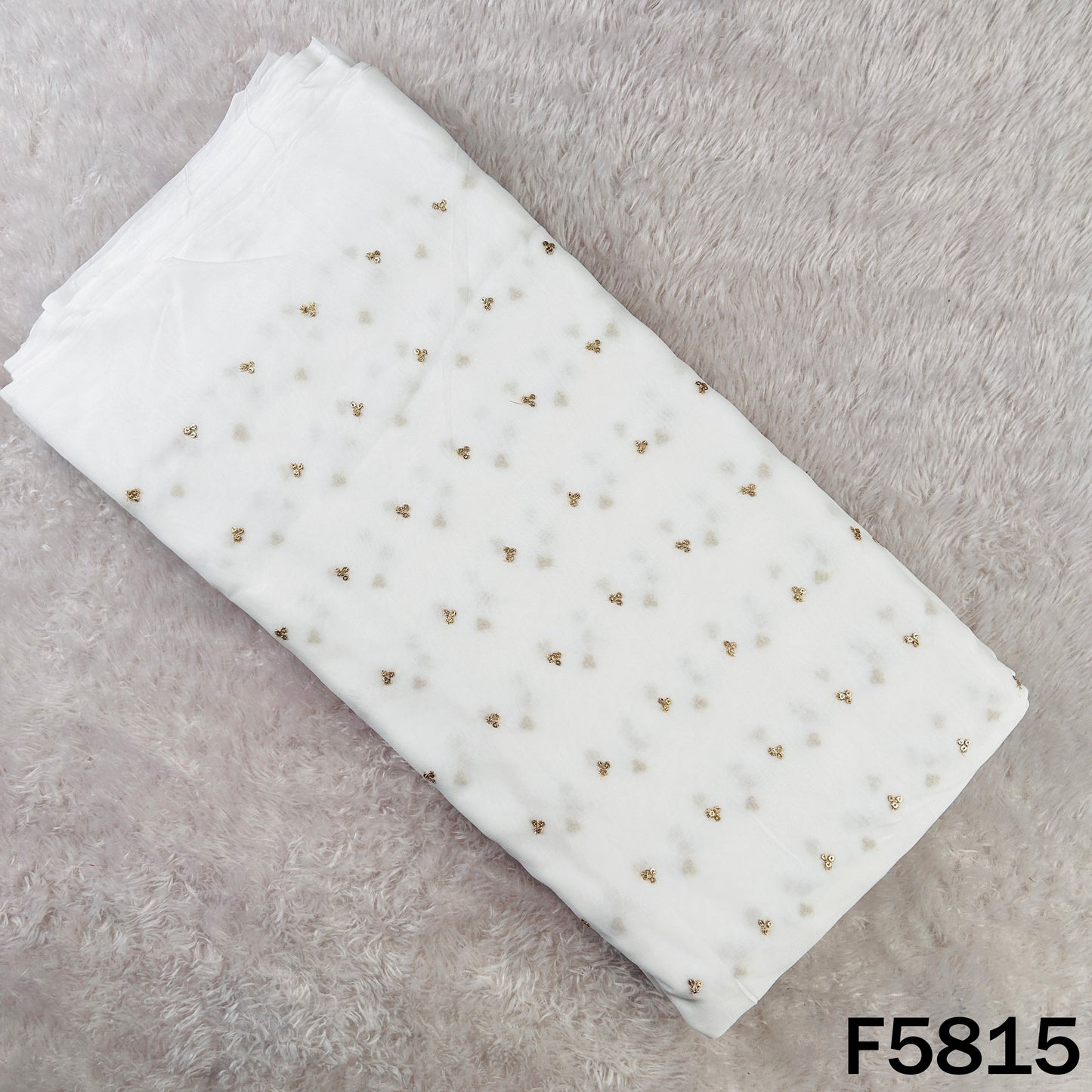 Dyeable Zari Sequins Work Georgette Fabric - F5815