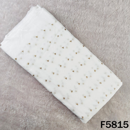 Dyeable Zari Sequins Work Georgette Fabric - F5815