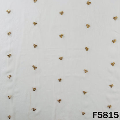 Dyeable Zari Sequins Work Georgette Fabric - F5815