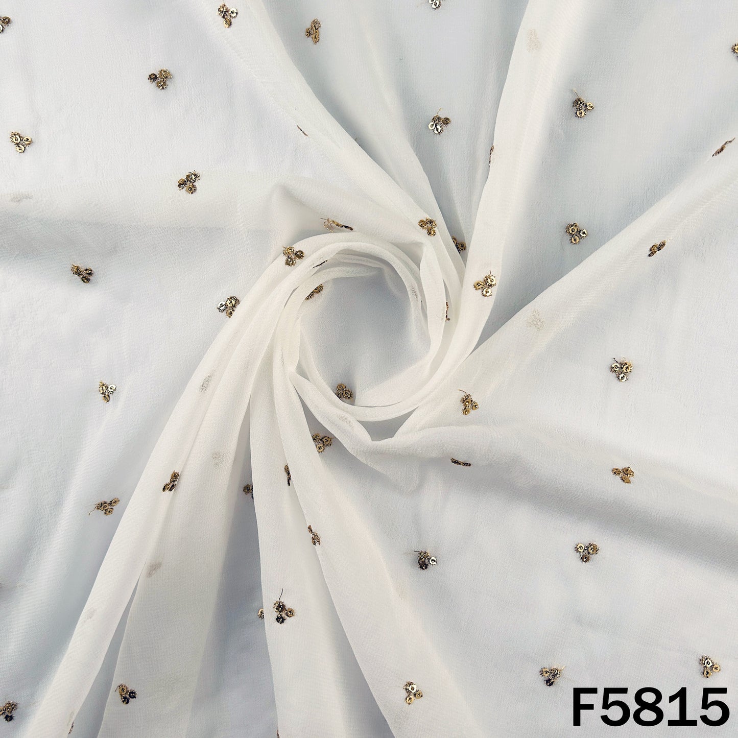 Dyeable Zari Sequins Work Georgette Fabric - F5815