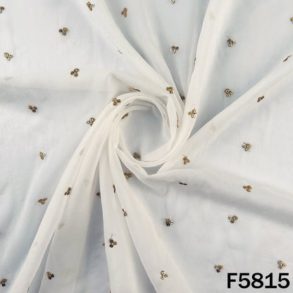 Dyeable Zari Sequins Work Georgette Fabric - F5815