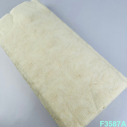 Thread Embroidered Kota Cotton Fabric-F3587