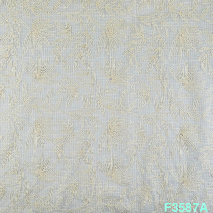 Thread Embroidered Kota Cotton Fabric-F3587