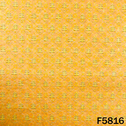 Digital Print Chikankari Sequins Work Cotton Fabric - F5816