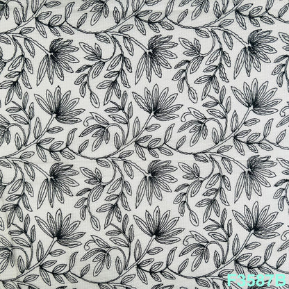 Thread Embroidered Kota Cotton Fabric-F3587