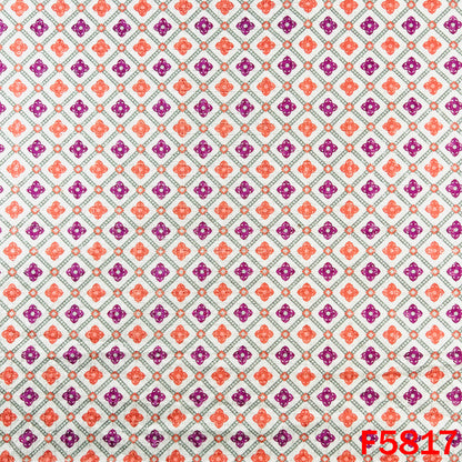 Digital Print Chikankari Sequins Work Cotton Fabric - F5817