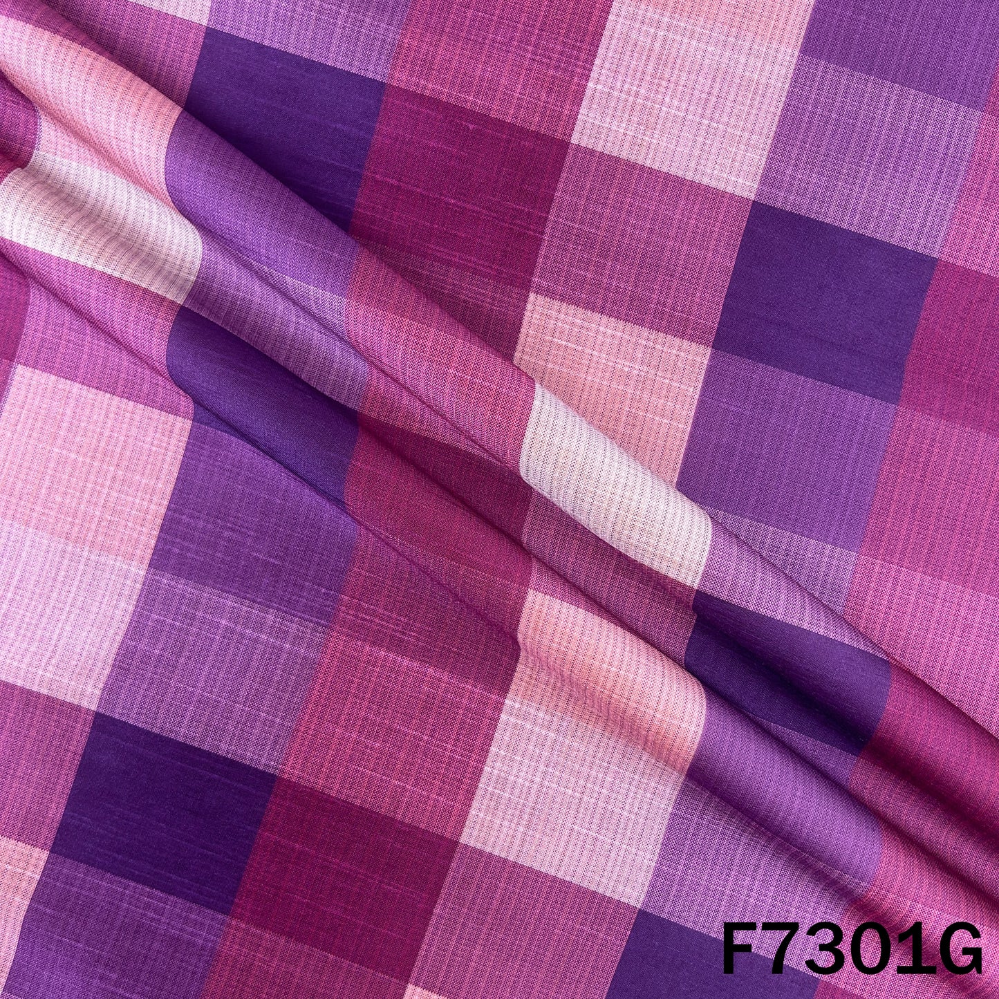 Multicolour Check Print Raw Silk Fabric - F7301