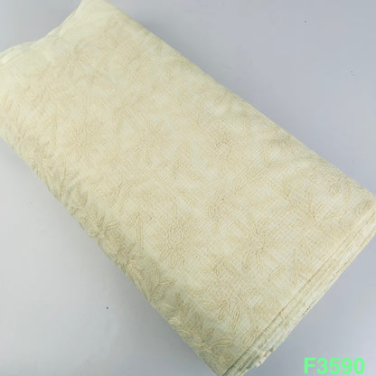 Thread Embroidered Kota Cotton Fabric-F3590
