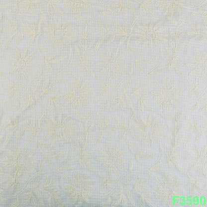 Thread Embroidered Kota Cotton Fabric-F3590