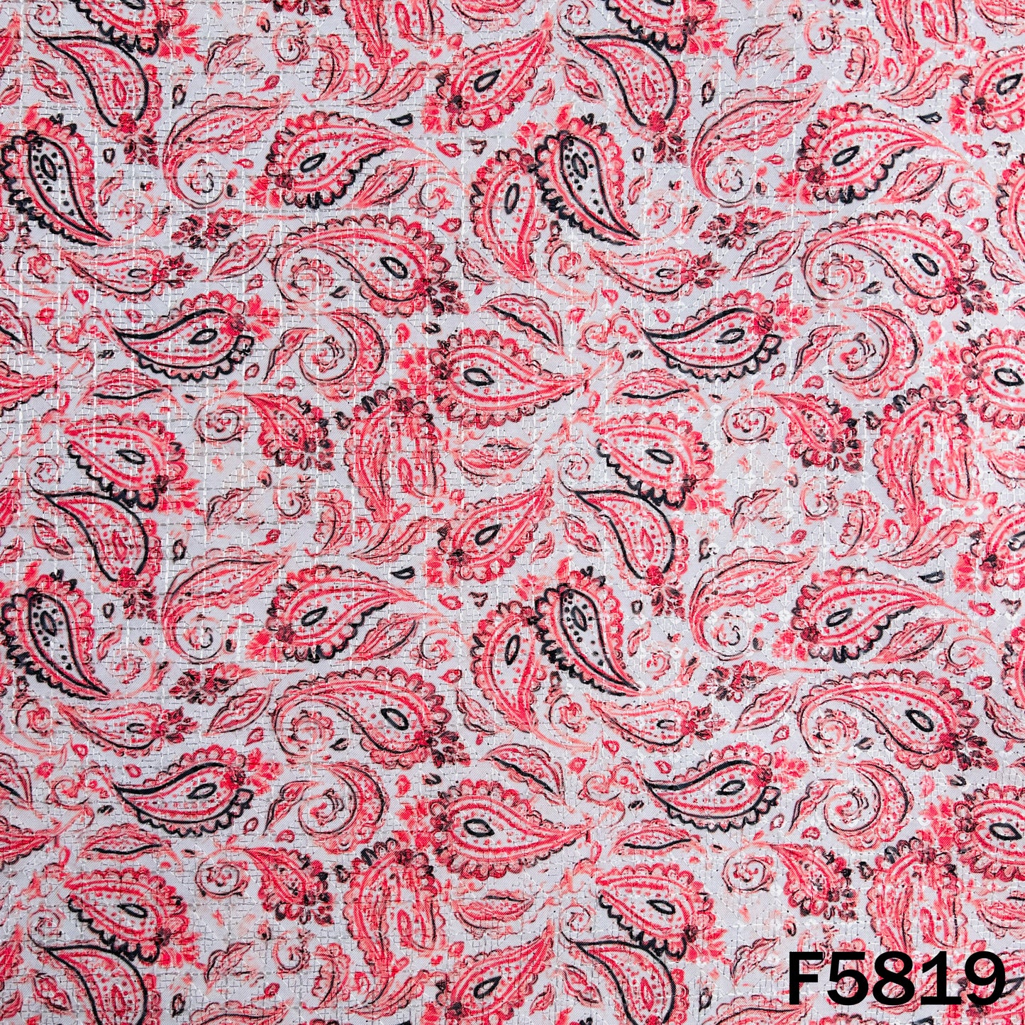 Digital Print Chikankari Sequins Work Cotton Fabric - F5819