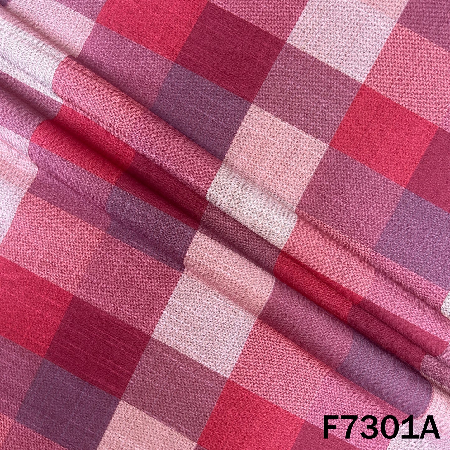 Multicolour Check Print Raw Silk Fabric - F7301