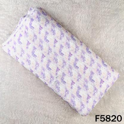 Digital Print Chikankari Sequins Work Cotton Fabric - F5820