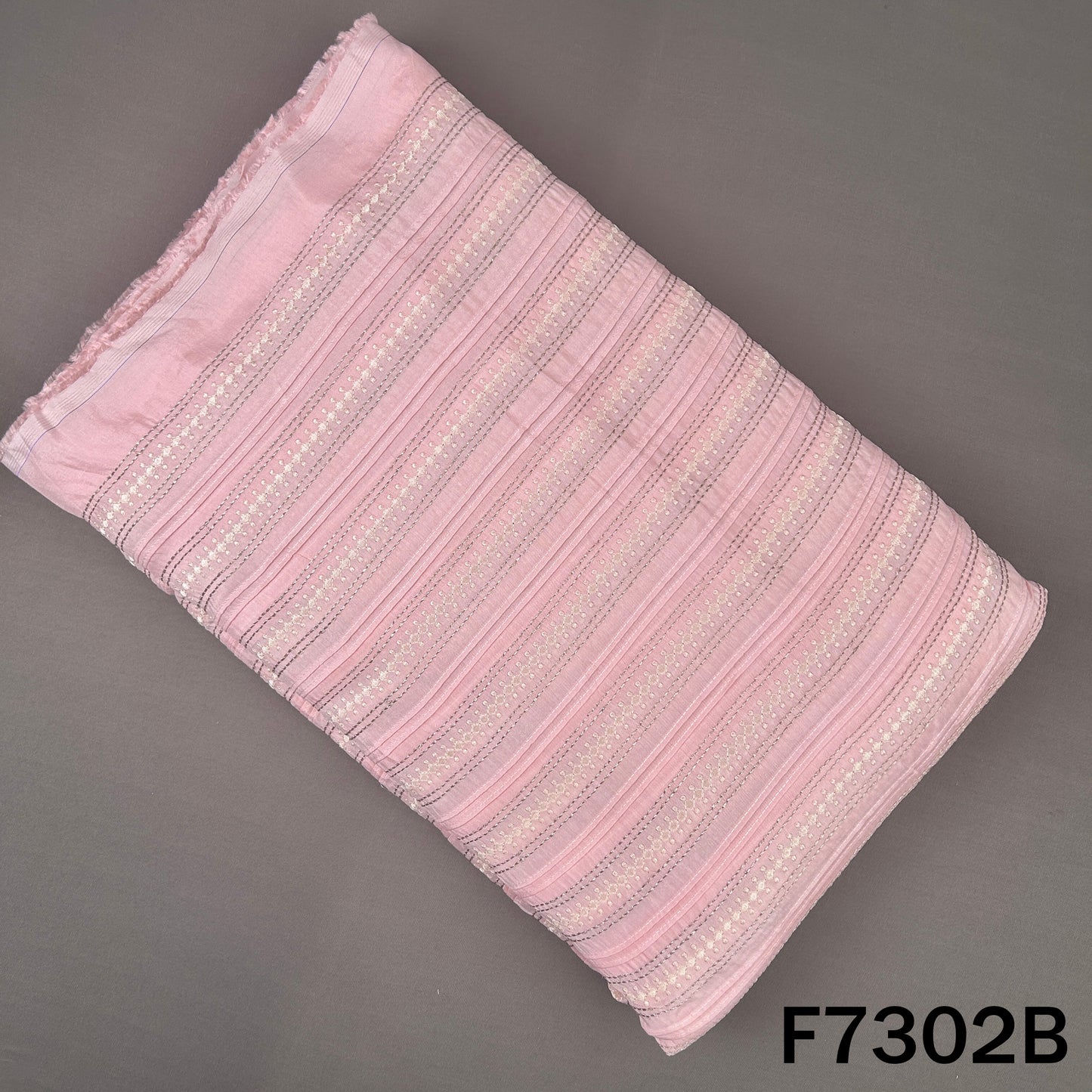 Thread Zari Work Dola Silk Fabric - F7302