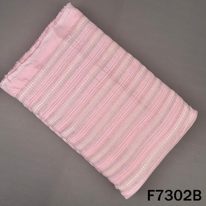 Thread Zari Work Dola Silk Fabric - F7302