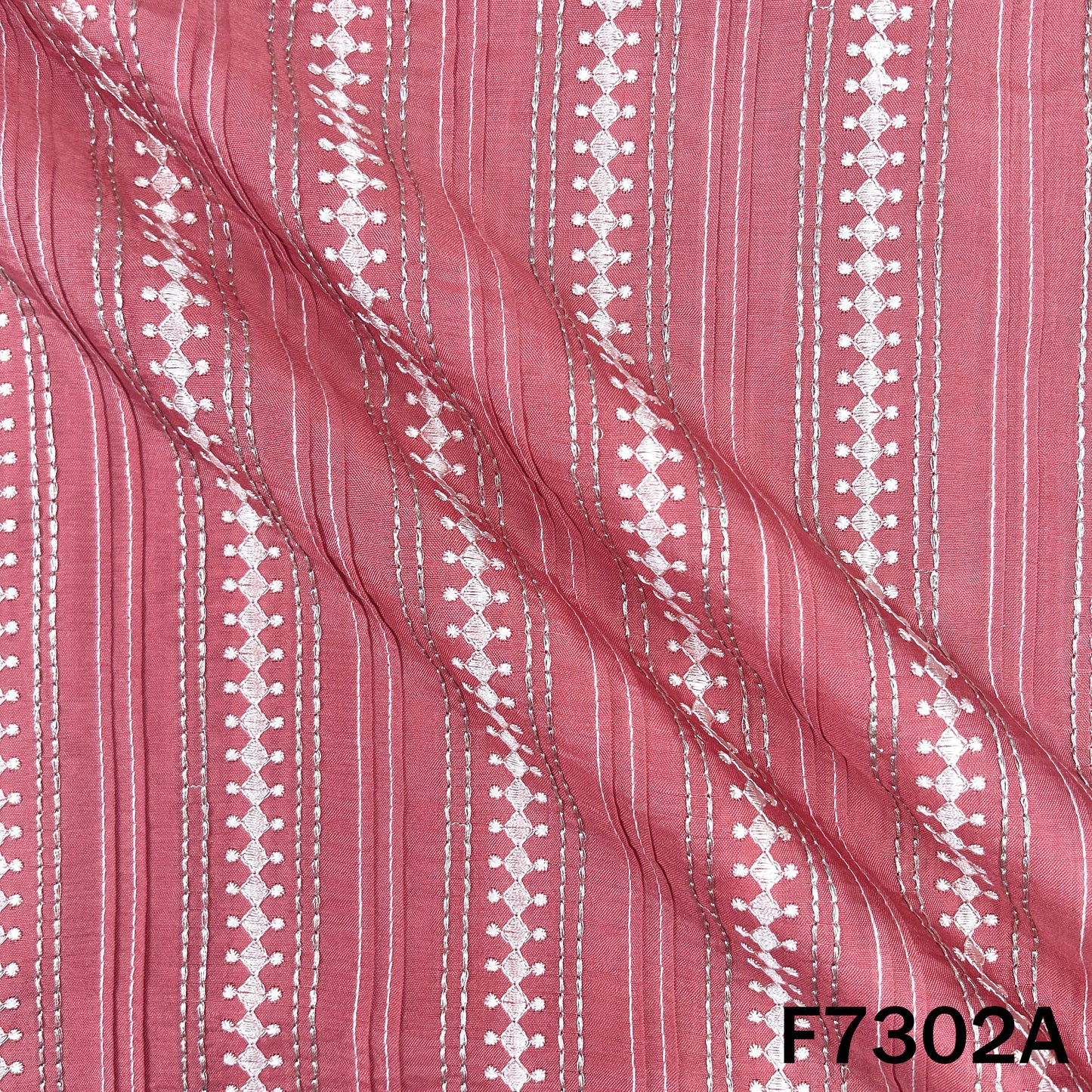 Thread Zari Work Dola Silk Fabric - F7302