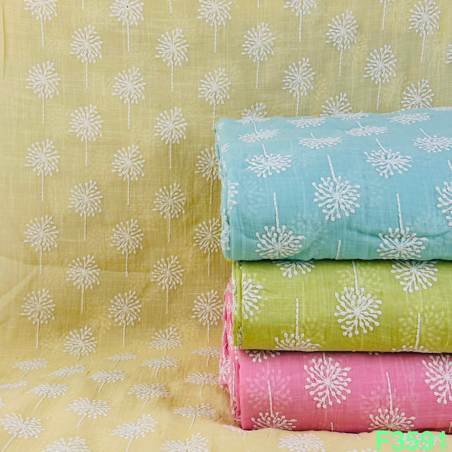 Thread Work Mul Cotton Fabric-F3591