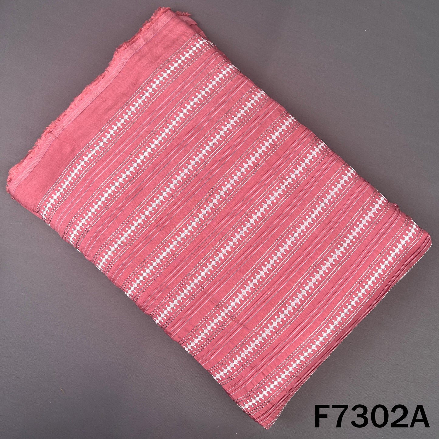 Thread Zari Work Dola Silk Fabric - F7302