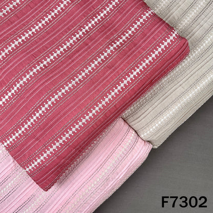 Thread Zari Work Dola Silk Fabric - F7302