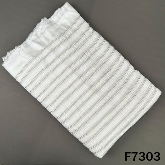 Dayeable Thread Zari Work Dola Silk Fabric - F7303