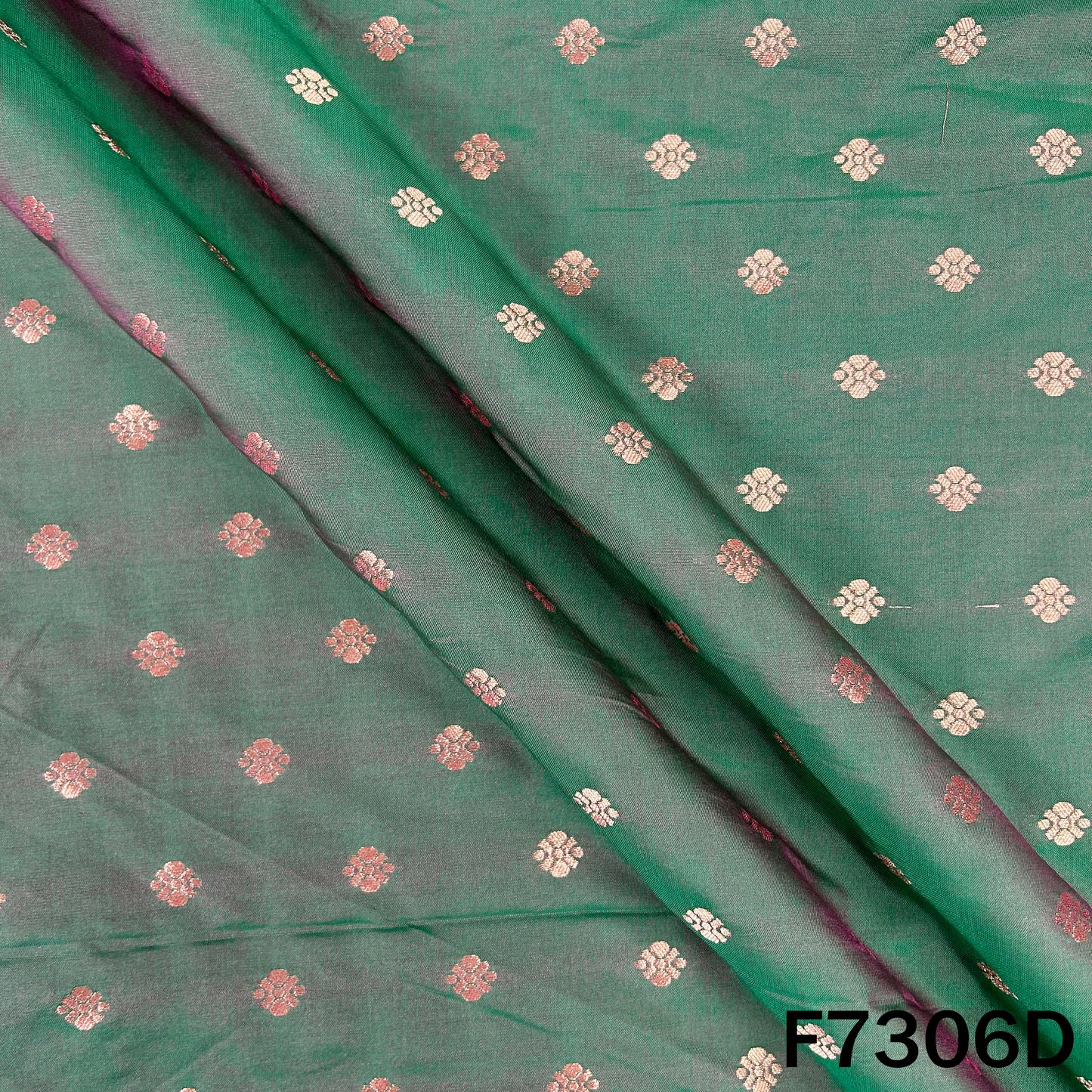Zari Buti Work Banarasi Silk Fabric - F7306