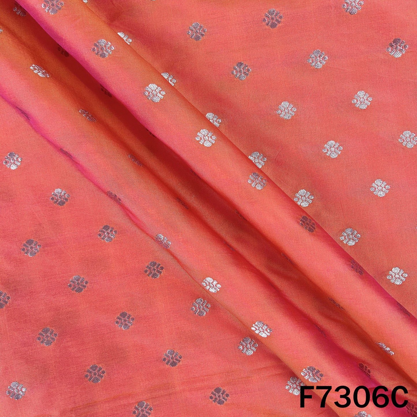 Zari Buti Work Banarasi Silk Fabric - F7306