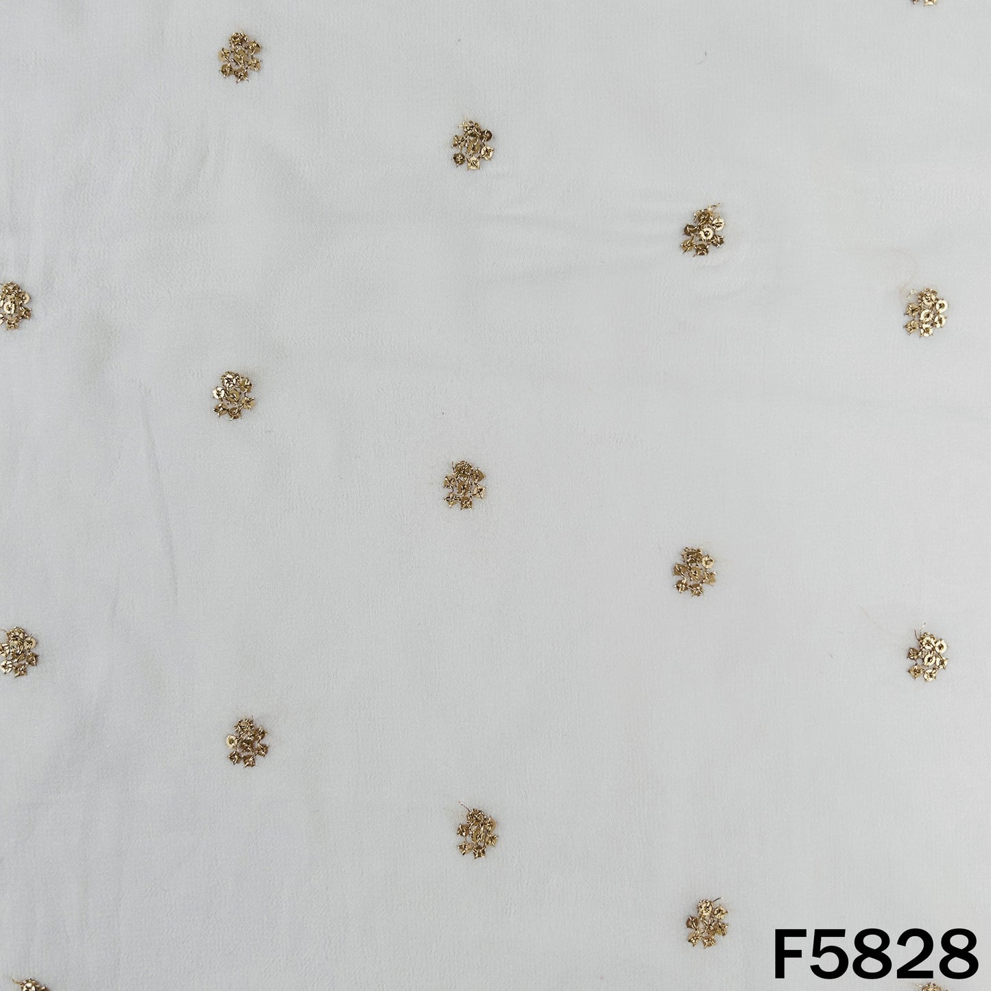 Dyeable Zari Sequins Work Georgette Fabric - F5828