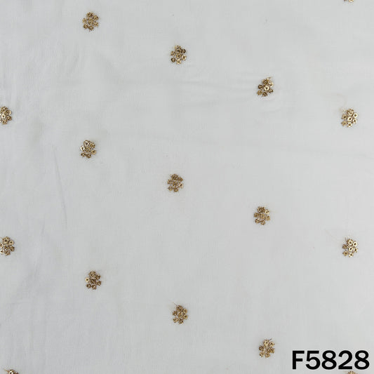Dyeable Zari Sequins Work Georgette Fabric - F5828