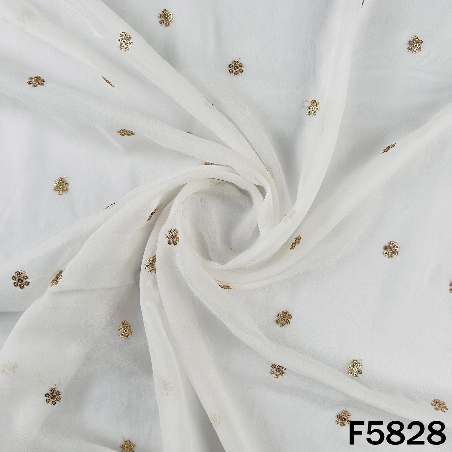 Dyeable Zari Sequins Work Georgette Fabric - F5828