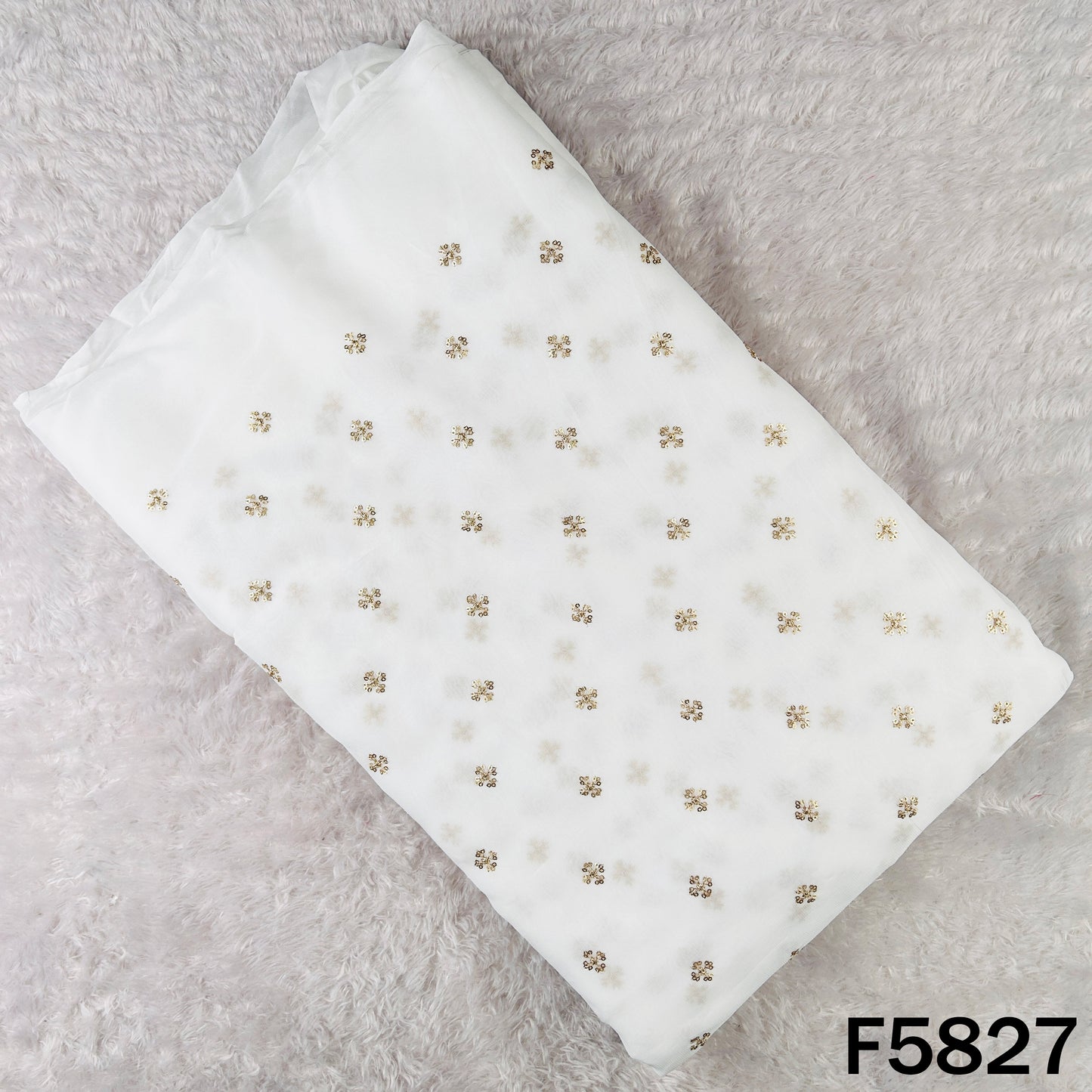 Dyeable Zari Sequins Work Georgette Fabric - F5827